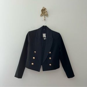 Express Peak Lapel Double Breasted Cropped Blazer XS
